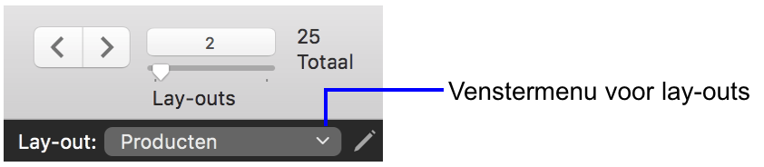 Venstermenu voor lay-outs