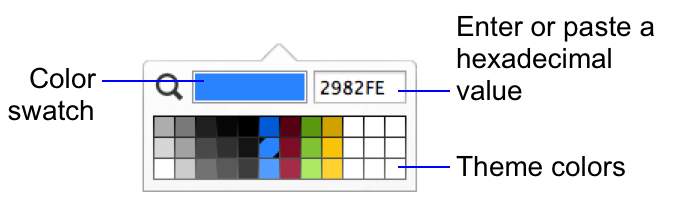 Theme colors in color palette