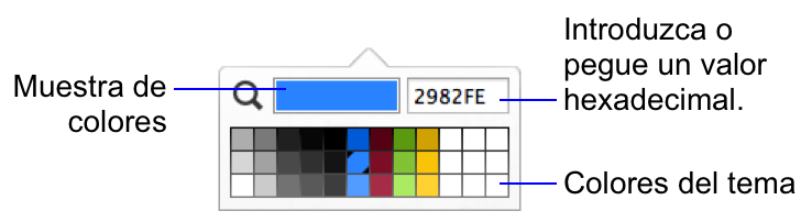 Colores del tema de la paleta de colores