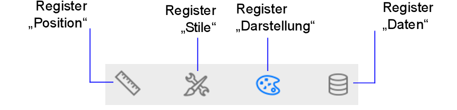 Schaltflächen für Register im „Inspektor“