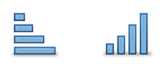 Column chart and bar chart icons