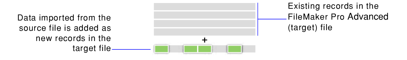 Concept art of adding records for import