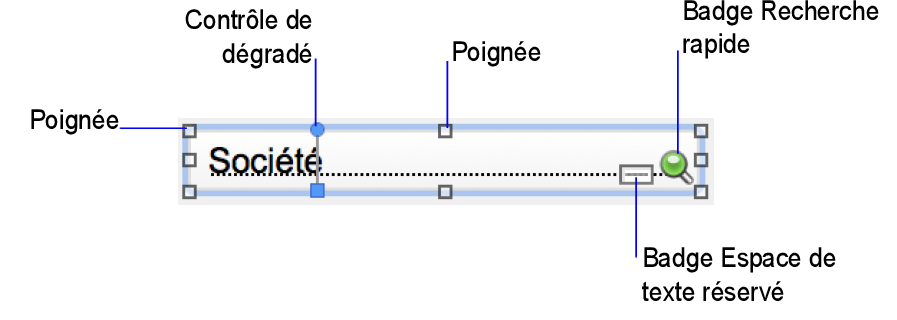 Rubrique avec badges, contrôles et autres indicateurs visuels