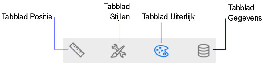 Knoppen van tabbladen in infovenster