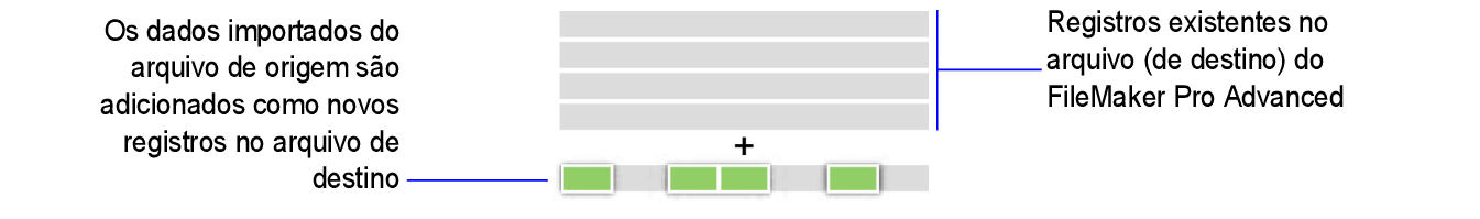 Arte conceitual da adição de registros para importação