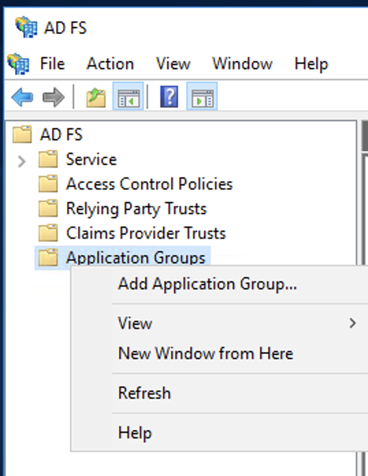 Active Directory-Verbunddienste, App-Gruppe hinzufügen