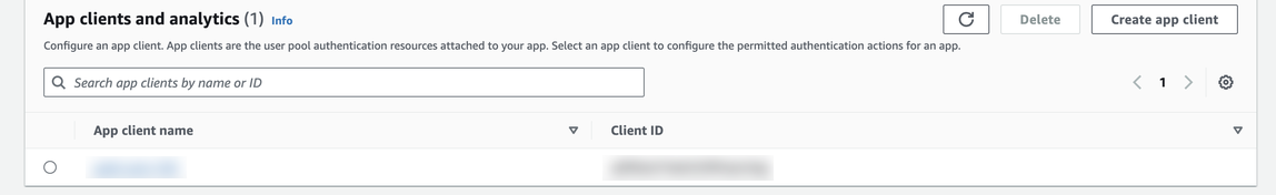 Amazon Cognito, App-Clients und Analysen