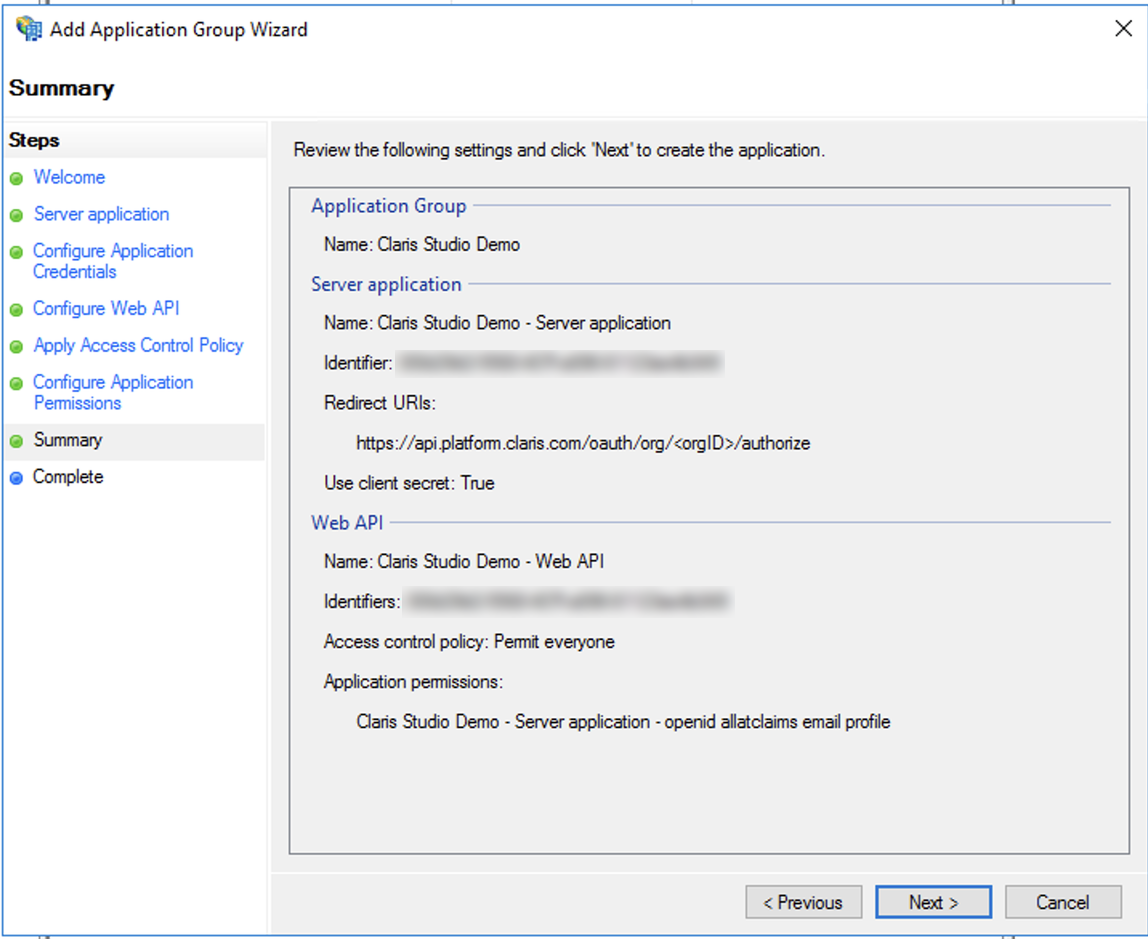 Active Directory-Verbunddienste, App-Gruppen-Assistent, Übersicht
