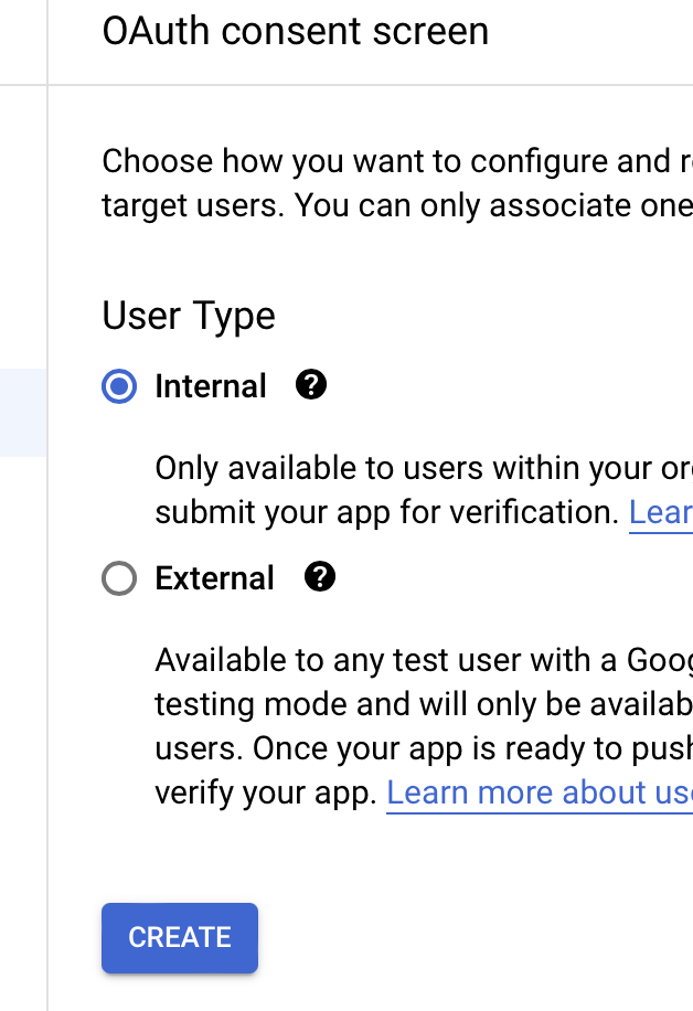 Google Workspace OIDC, OAuth-Zustimmungsbildschirm, intern