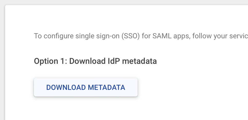 Google Workspace SAML, Metadaten herunterladen