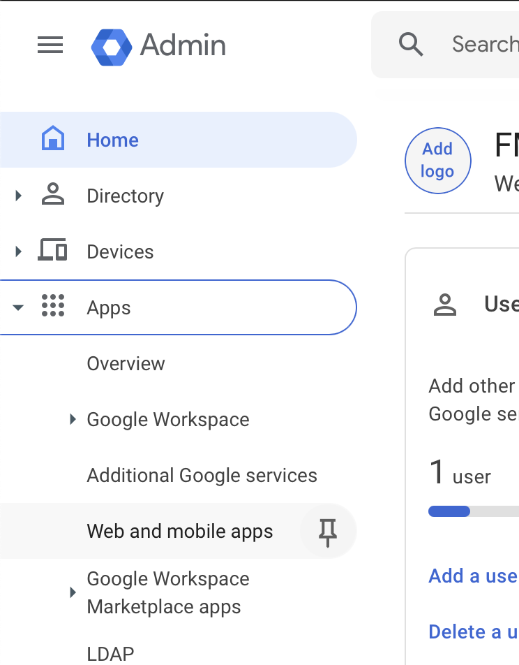 Google Workspace SAML, Web- und mobile Apps