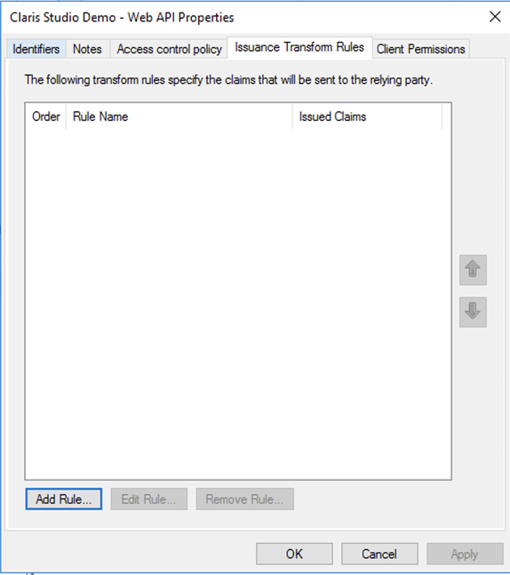Active Directory-Verbunddienste, Web-API Ausstellungstransformationsregeln