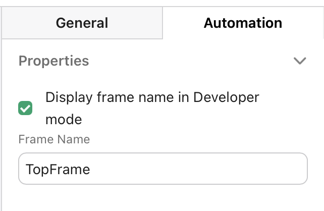 Frames, Property Pane, Automation