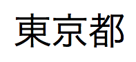 Caracteres Kanji en japonés pronunciados "tokyoto"