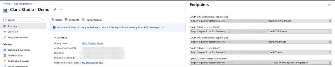 Microsoft Azure, Descripción general, Puntos de conexión, Documento de metadatos de OpenID Connect